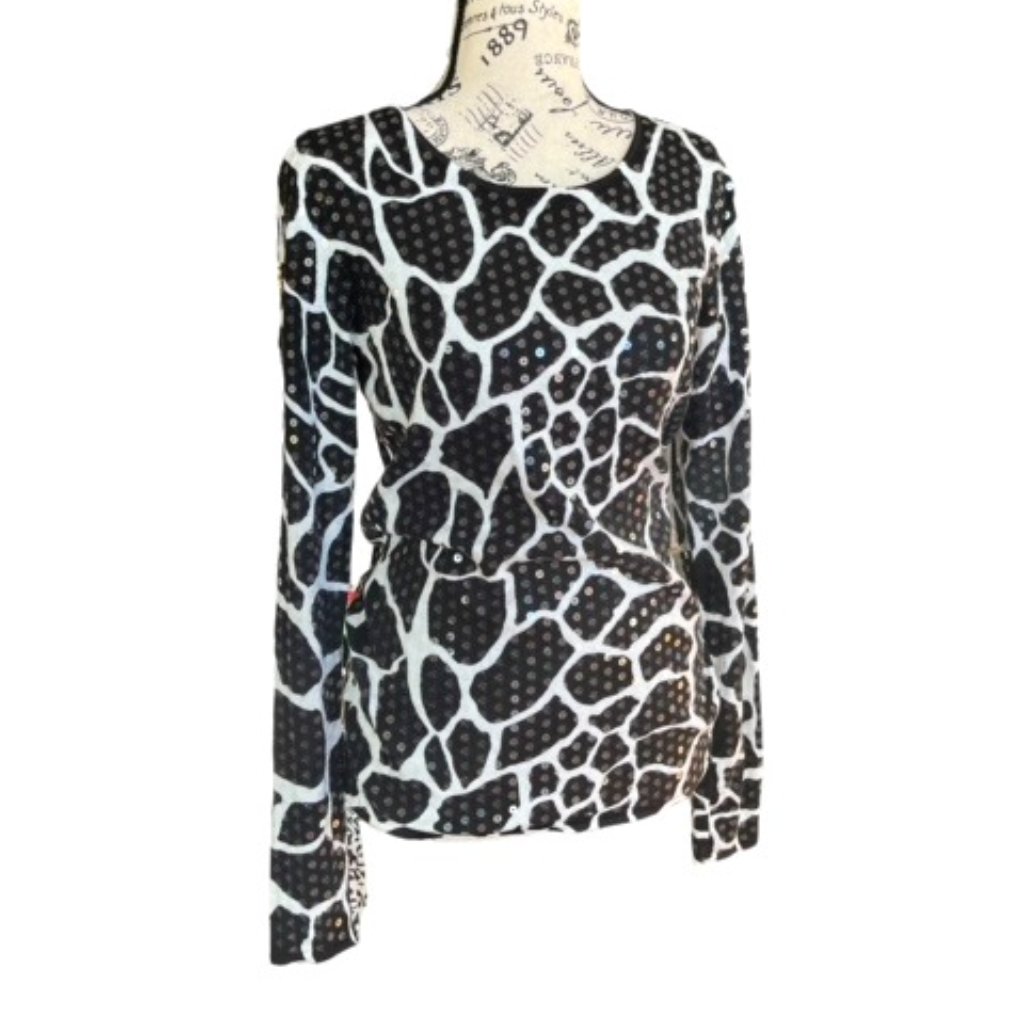 I.N.C Black White Top